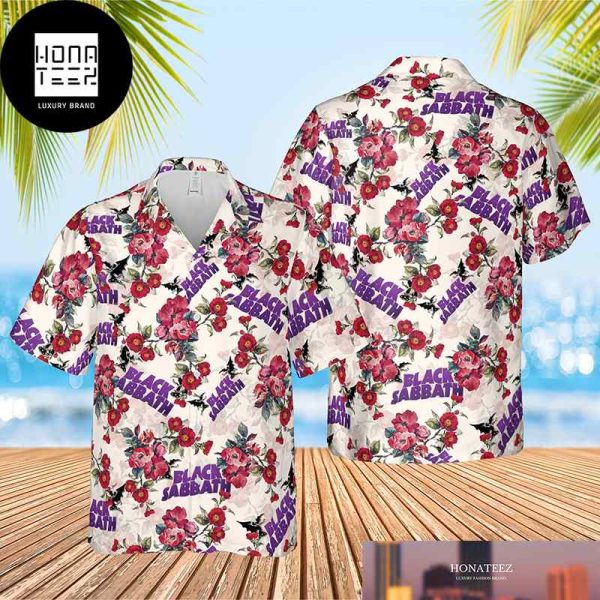 Black Sabbath Logo And Tropical Flowers 2024 Trendy Hawaiian Shirt