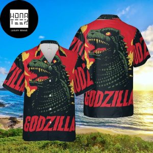 Godzilla Japanese Style Red And Black 2024 Trending Hawaiian Shirt