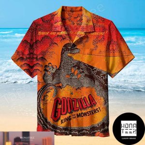 Godzilla King Of Monsters Signature Oranger Color 2024 Trending Hawaiian Shirt