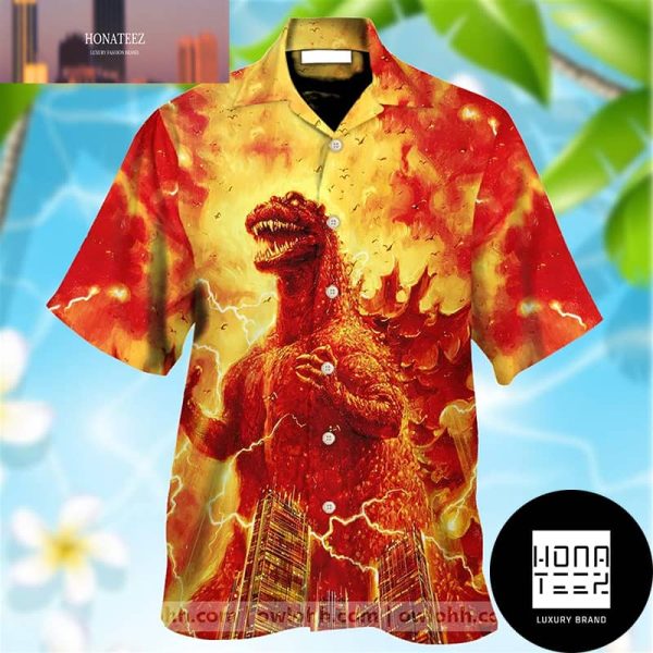 Monster Character Godzilla Classic Firer 2024 Trending Hawaiian Shirt