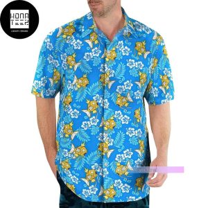 Pokemon Magikarp With Tropical Pattern Blue Color 2024 Trending Hawaiian Shirt