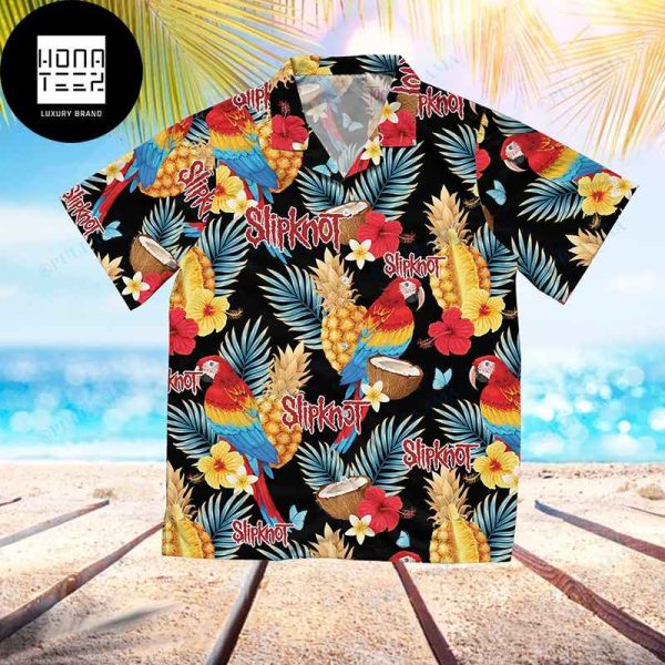 Slipknot With Logo And Parrot Fruit Tropical 2024 Trendy Hawaiian Shirt