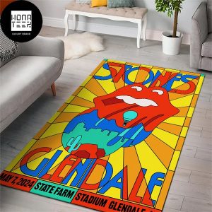 The Rolling Stones Show May 07 2024 State Farm Stadium Glendale AZ Fan Gifts Luxury Rug