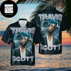 Travis Scott Portrait Photos Diamond Font 2024 Trending Hawaiian Shirt