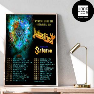 Judas Priest Invincible Shield Tour North American 2024 Tour Date Fan Gifts Home Decor Poster Canvas