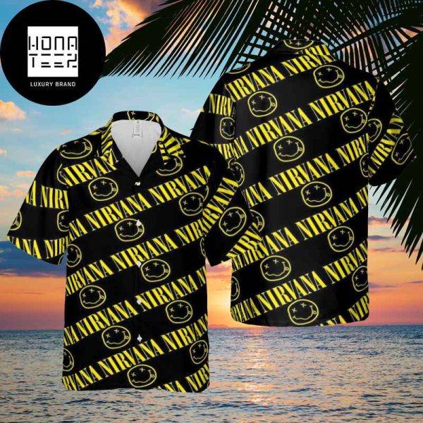 Nirvana Logo Classic Yellow 2024 Trendy Hawaiian Shirt