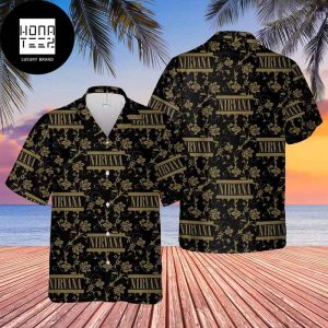 Nirvana Rock Band Logo With Floral Pattern 2024 Trendy Hawaiian Shirt