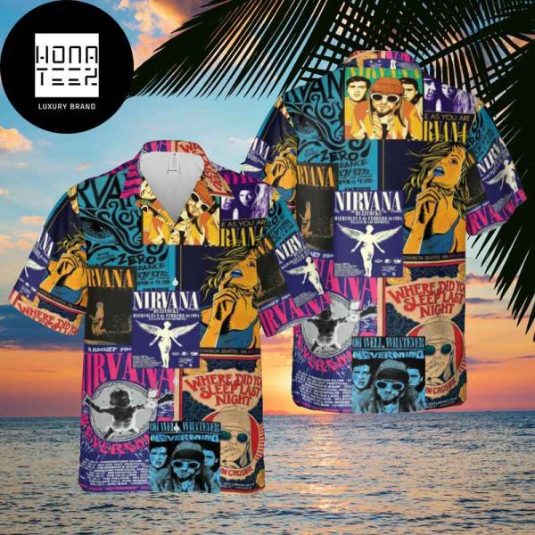 Nirvana Tour Poster Collage 2024 Trendy Hawaiian Shirt