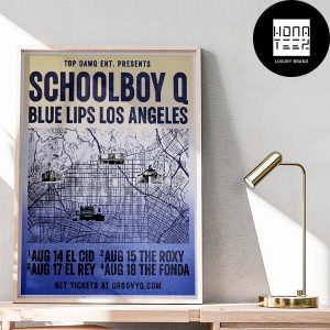 ScHoolboy Q Blue Lips Los Angeles Aug 2024 Fan Gifts Home Decor Poster Canvas