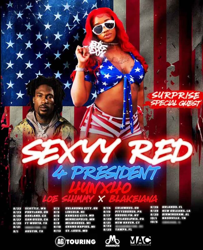 Sexyy Red 4 President Tour Date 2024