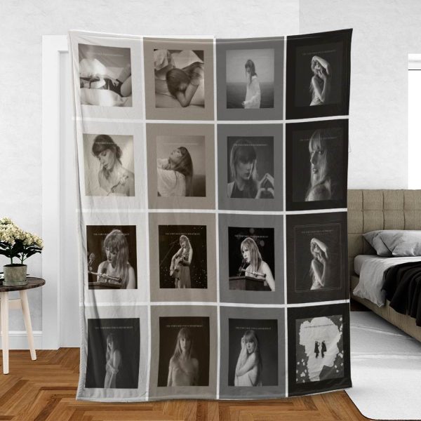 Taylor Swift The Tortured Poets Department Full Album Cover Fan Gifts Fleece Blanket