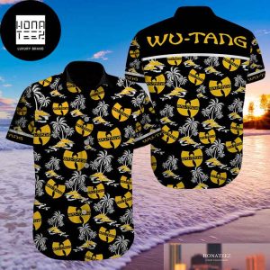 Wu-Tang Clan With Coconut Tree Pattern Black Color 2024 Trendy Hawaiian Shirt