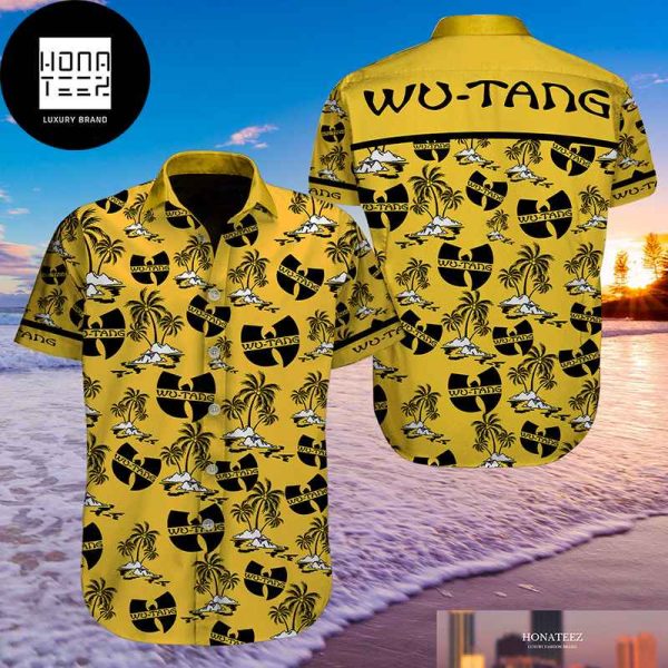 Wu-Tang Clan With Coconut Tree Pattern Yellow Color 2024 Trendy Hawaiian Shirt