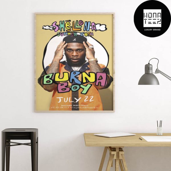 Burna Boy Shellona St Tropez On July 22 2024 Fan Gifts Home Decor Poster Canvas