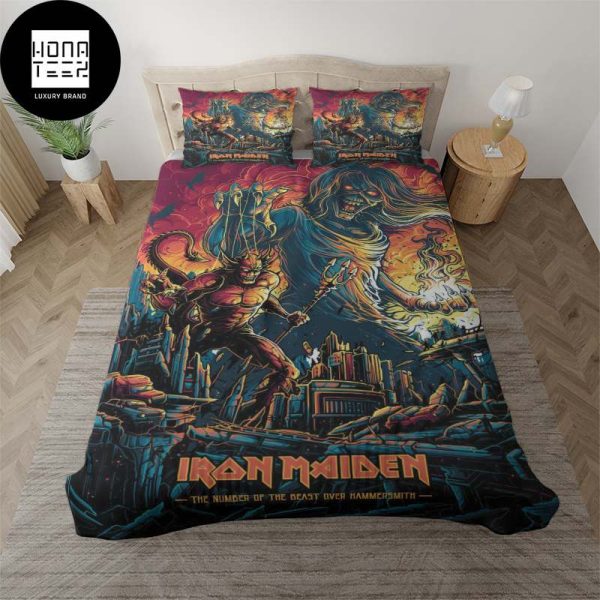 Iron Maiden The Number Of The Beast Over Hammersmith King Bedding Set