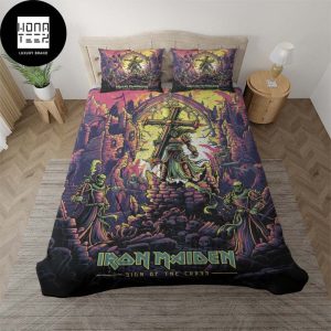 Iron Maiden sign Of The Cross Queen Bedding Set