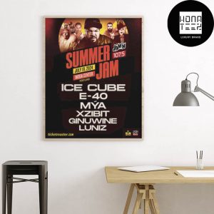 Jamn 107.5 Summer Jam Lineup Ice Cube On July 19 2024 Fan Gifts Home Decor Poster Canvas