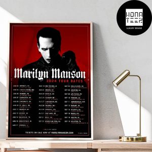 Marilyn Manson 2024 Tour Date Fan Gifts Home Decor Poster Canvas