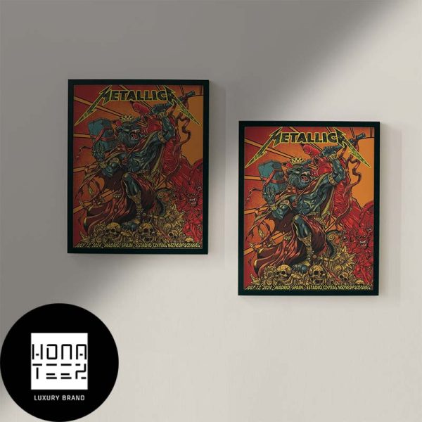 Metallica Concert at Estadio Cívitas Metropolitano in Madrid Spain on July 12 2024 Fan Gifts Home Decor Poster Canvas