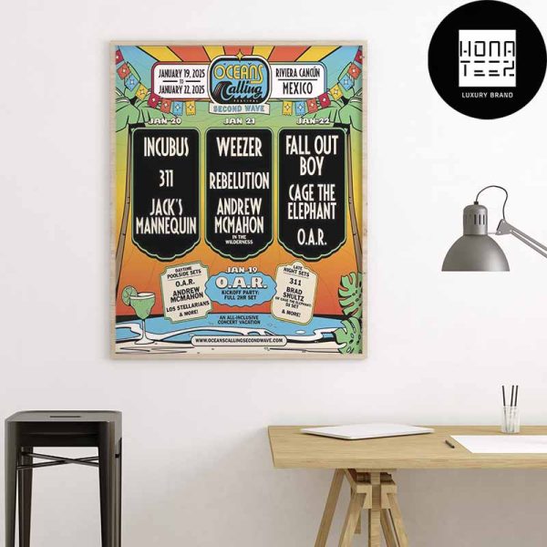 Oceans Calling Second Wave Lineup Of Artists On January 19-22 2025 Fan Gifts Home Decor Poster Canvas