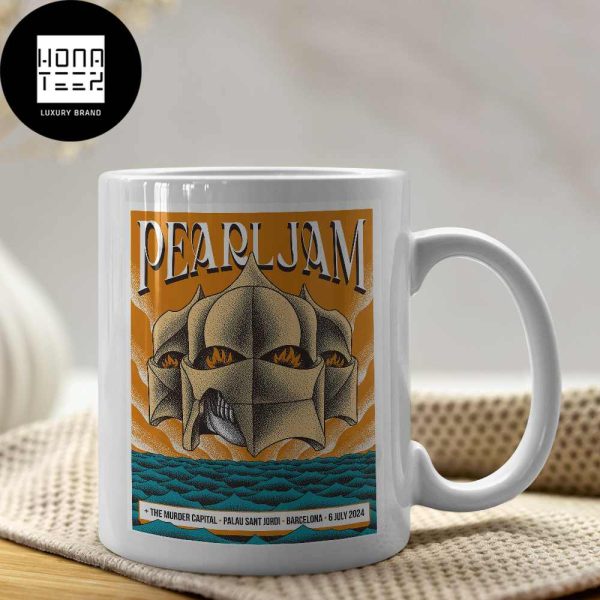 Pearl Jam Show at Palau Sant Jordi Barcelona Spain on July 6 2024 Fan Gifts Ceramic Mug