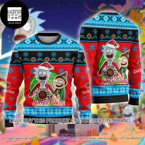 Alice In Chains With Rick And Morty Happy Xmas 2024 Ugly Christmas Sweater