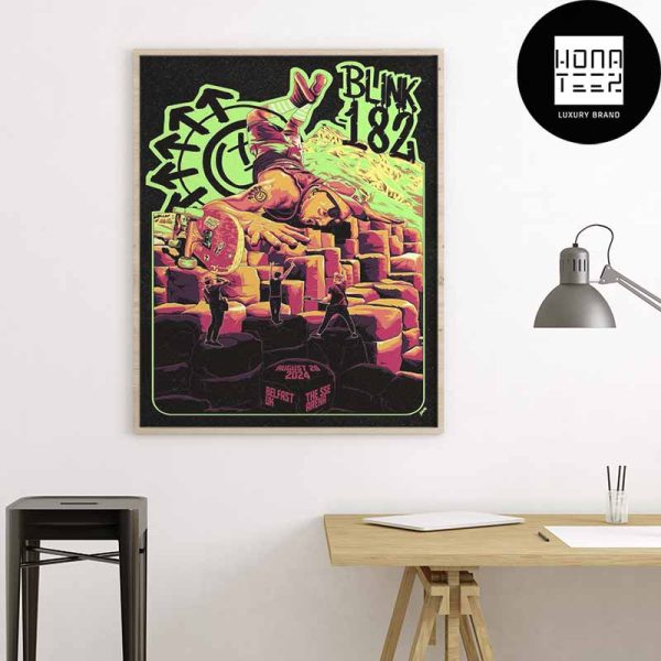 Blink-182 Concert At The SSE Arena Belfast Belfast UK On August 26 2024 Fan Gifts Home Decor Poster Canvas