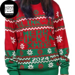 Blink-182 Merry Fucking Xmas 2024 Ugly Christmas Sweater