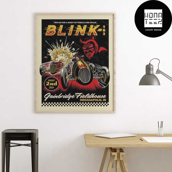 Blink-182 One More Time Tour At Gainbridge Fieldhouse Indianapolis IN On August 2 2024 Fan Gifts Home Decor Poster Canvas