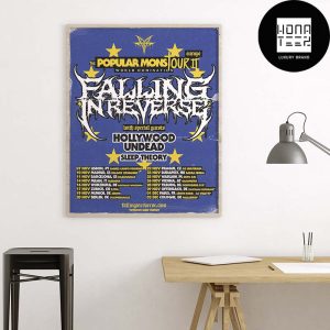 Falling In Reverse The Popular MonsTOUR II 2024 Europe Tour Date Fan Gifts Home Decor Poster Canvas