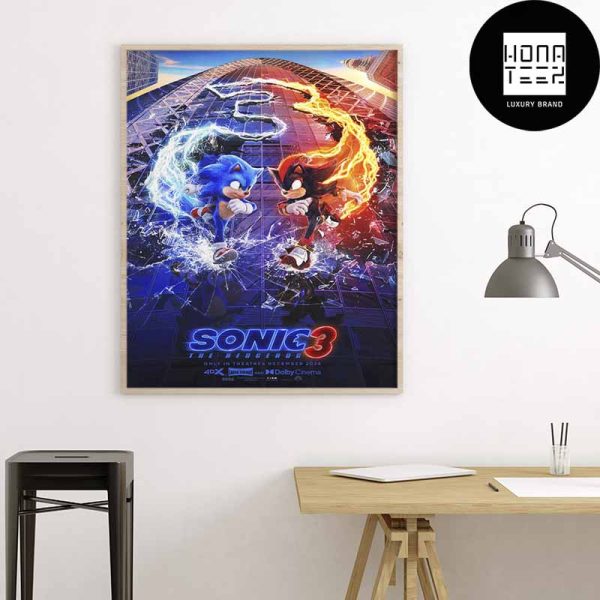 Sonic the Hedgehog 3 New Design Try To Keep Up Fan Gifts Home Decor Poster Canvas