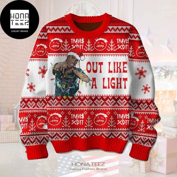 Travis Scott Out Like A Like Red Snowflake Pattern 2024 Ugly Christmas Sweater