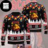 ACDC Christmas Tree Snowflake And Lightning Pattern 2024 Ugly Christmas Sweater