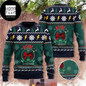 ACDC For Those About To Have A Great Christmas Green Color 2024 Ugly Christmas Sweater