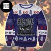 ACDC Hells Bell With Firer And Yellow Lightning 2024 Ugly Christmas Sweater