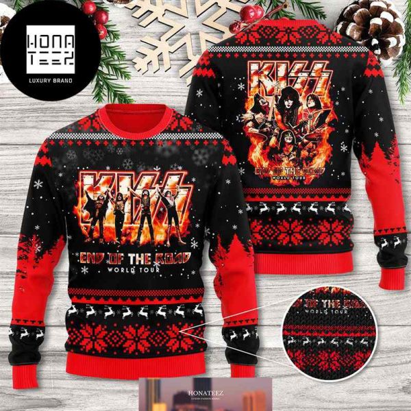 Kiss Band End Of The Road World Tour 2024 Ugly Christmas Sweater