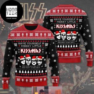 Kiss Band Have Yourself A Merry Little Kissmas 2024 Ugly Christmas Sweater