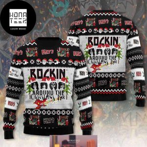 Kiss Band Rockin Around The Christmas Tree 2024 Ugly Christmas Sweater