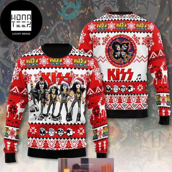 Kiss Band With Chibi Pattern Cute 2024 Ugly Christmas Sweater