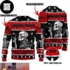 Linkin Park Logo With Xmas Pattern Black And White Color 2024 Ugly Christmas Sweater