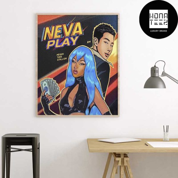 Megan Thee Stallion And RM BTS New Collaboration Neva Play Fan Gifts Home Decor Poster Canvas