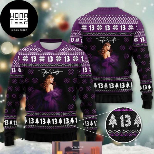 Taylor Swift Speak Now Purple Color Signature 2024 Ugly Christmas Sweater