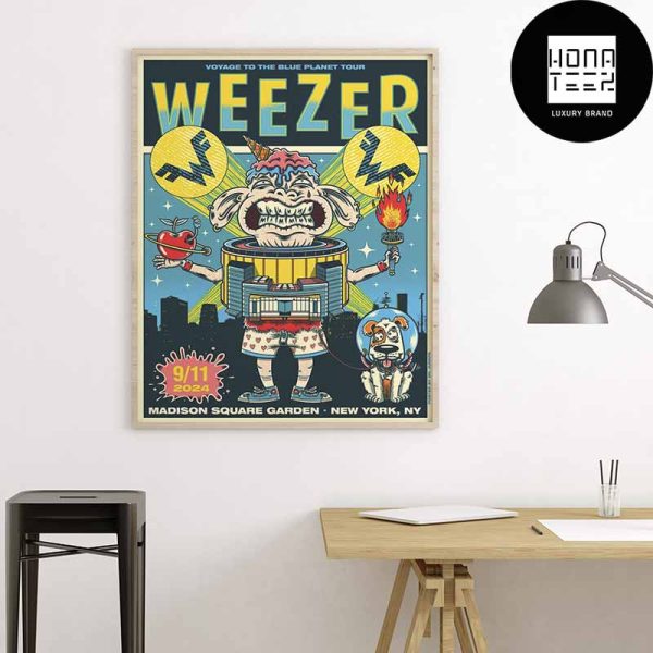 Weezer Voyage To The Blue Planet Tour 2024 At Madison Square Garden In New York On Sep 11 2024 Fan Gifts Home Decor Poster Canvas