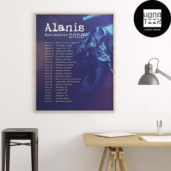 Alanis Morissette World Tour Dates 2025 Fan Gifts Home Decor Poster Canvas