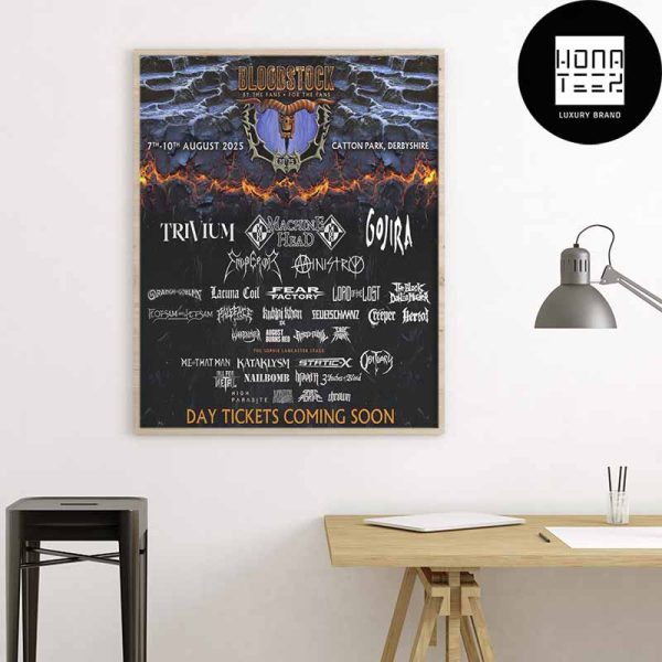 Bloodstock Festival 2025 Lineup On 7th-10th August 2025 At Catton Park Walton Fan Gifts Home Decor Poster Canvas