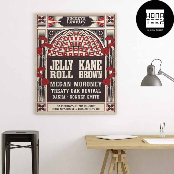 Buckeye Country Superfest Line Up At Ohio Stadium In Columbus OH 2025 Fan Gifts Home Decor Poster Canvas