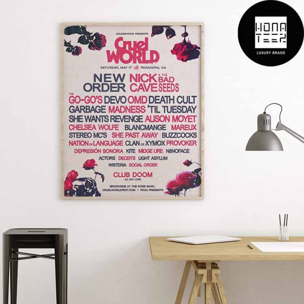 Cruel World Festival In Pasadena On May 17 2025 Lineup Fan Gifts Home Decor Poster Canvas