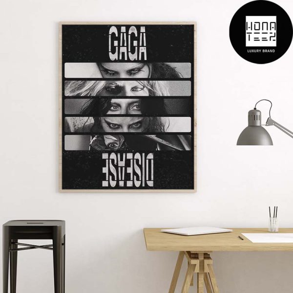 Lady Gaga Disease Artwork Cover Black And White Home Decor Poster Canvas