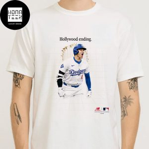 MLB 2024 World Series Champion Los Angeles Dodgers Shohei Ohtani Hollywood Ending Fan Gifts Classic T-Shirt