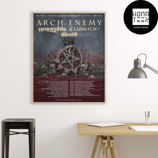 Arch Enemy 2025 European Blood Dynasty Tour Dates Fan Gifts Home Decor Poster Canvas